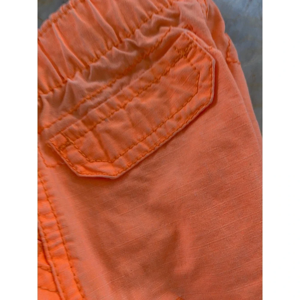 Carters Baby Boy Neon Orange Cargo Shorts 9 Months Elastic Waist Cotton